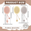6Pcs 3 Colors Brass Bookmarks AJEW-PH0012-51-2