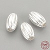 925 Sterling Silver Corrugated Beads STER-S002-05-3