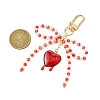 Bowknot & Heart Glass & Resin Pendant Decorations HJEW-TA00320-2