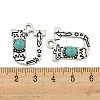 Synthetic Turquoise & Alloy Pendants PALLOY-H146-01AS-U-3