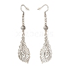 Alloy Feather Dangle Earrings EJEW-JE04911-04-2