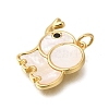 Rack Plating Brass Pave Natural Shell Pendants ZIRC-F142-07G-2