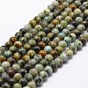 Natural African Turquoise(Jasper) Beads Strands X-G-D840-90-8mm-1