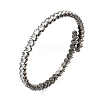 Rack Plating Brass Pave Clear Cubic Zirconia Open Cuff Bangles for Women BJEW-U004-02AS-1