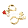 Heart Brass ABS Imitation Pearl Hoop Earrings EJEW-M077-18G-2