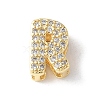 Brass Micro Pave Clear Cubic Zirconia Initial Multi-strand Links KK-S520-01G-18-1