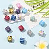 18Pcs 9 Styles Laser & Printed Opaque Acrylic Beads OACR-FS0002-81-4
