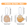 HOBBIESAY 16 Sets 16 Style Cartoon Cute Cat Animal  Acrylic Pendant Decoration with Iron Ball Chain HJEW-HY0001-06-2