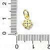 Brass Micro Pave Clear Cubic Zirconia Charms KK-H475-59G-07-3