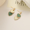 Heart Alloy Enamel Dangle Stud Earrings FS-WGE7BF4-01-1