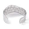 Non-Tarnish 304 Stainless Steel Textured Wide Open Cuff Bangles for Women BJEW-C071-08P-3