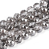 Electroplate Transparent Glass Round Beads Strands EGLA-T029-8mm-12T-03-1