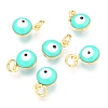 Brass Enamel Charms KK-B024-02G-C-1