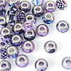 30Pcs Printed Transparent Resin European Beads RESI-TADJ0001-03E-2