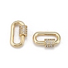 Brass Micro Pave Cubic Zirconia Screw Carabiner Lock Charms X-ZIRC-G160-22G-2