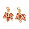 Autumn Theme Brass Cubic Zirconia Charms X-KK-P216-06MG-02-1