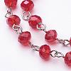 Handmade Rondelle Glass Beads Chains for Necklaces Bracelets Making AJEW-JB00038-06-2