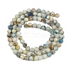 Natural Blue Azurite in Calcite Beads Strands G-P618-4mm-01-3