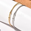 Fashion 304 Stainless Steel Cuff Bangles Torque Bangles BJEW-H473-01M-1