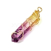 Two Tone Natural Dyed Quartz Pendants PALLOY-JF02800-01-4