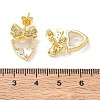 Brass Micro Pave Cubic Zirconia Stud Dangle Earrings for Women KK-CBA760A-05G-05-5