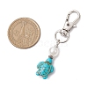 Sea Turtle Synthetic Howlite & Turquoise Pendant Decorations HJEW-JM02381-3