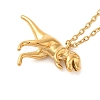 Dinosaur Brass Pendant Necklaces NJEW-B114-01G-03-2