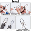 4Pcs Zinc Alloy Swivel Lobster Claw Clasps FIND-SP0005-65P-6