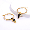 Minimalist Fashion Black Triangle Stainless Steel Hoop Earrings DC0165-3