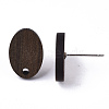 Walnut Wood Stud Earring Findings X-MAK-N033-006-4