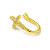 Clear Cubic Zirconia Cross Clip on Nose Rings AJEW-F059-03G-3