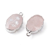 Natural Rose Quartz Oval Pendants G-C102-07P-02-2