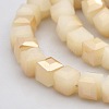 Half Rainbow Plated Imitation Jade Glass Faceted Cube Beads Strands GLAA-A031-8mm-HR04-1