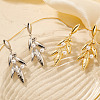 Cute and stylish Brass Leaf-shaped Stud Earrings OA0010-1-4