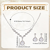 Brass Rhinestone Pendant Necklace & Stud Earring Sets SJEW-LP0001-51B-2