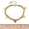 Punk Style 304 Stainless Steel Column Link Charm Bracelets for Women BJEW-C089-14G-5