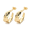 Brass Twist Ring Stud Earrings EJEW-B035-03KCG-1