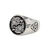 Wolf Pattern 304 Stainless Steel Finger Rings for Men FS-WGA3424-03-1