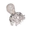 Octopus Brass Micro Pave Cubic Zirconia Peandats ZIRC-K016-02M-2