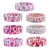 Handmade Polymer Clay Heishi Surfer Stretch Bracelets Set BJEW-SW00099-06-1