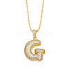 Brass Micro Pave Cubic Zirconia Pendant Necklaces PW-WG99827-07-1