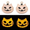 Halloween Theme Rack Plating Luminous Alloy Enamel Pendants ENAM-N056-239G-1