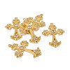 Alloy Rhinestone Cross Big Pendants ALRI-1475-G-RS-1