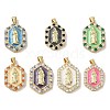 Rack Plating Brass Enamel Cubic Zirconia Pendants KK-S366-04G-1