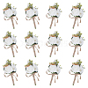 12Pcs Silk Cloth Rose Flower Boutonniere Brooch AJEW-GO0004-28-1