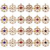 24Pcs 6 Colors Faceted Glass Pendants GLAA-SZ0001-90-1