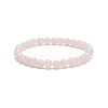 5Pcs 5 Style Natural Rose Quartz & Brass Beaded Stretch Bracelets Set BJEW-JB08870-02-6