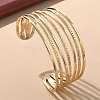 Electrophoresis Iron Cuff Bangles for Women BJEW-M057-05G-1