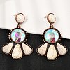Alloy Synthetic Turquoise Dangle Stud Earrings EJEW-U053-04A-R-1