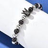 Brass Micro Pave Cubic Zirconia Beads Stretch Bracelets for Women Men BJEW-H201-01E-BP-2